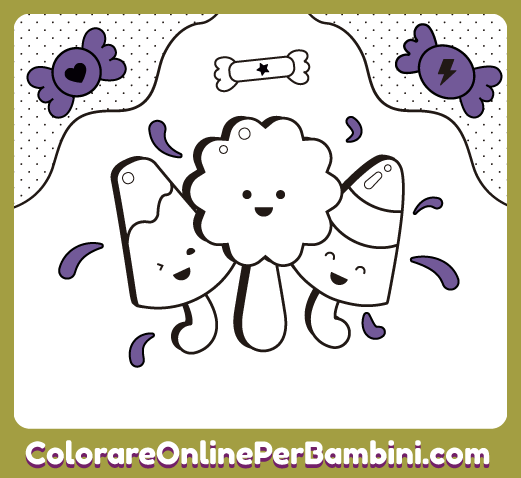 Disegni da colorare online e da imparare per bambini piccoli: Lecca-Lecca