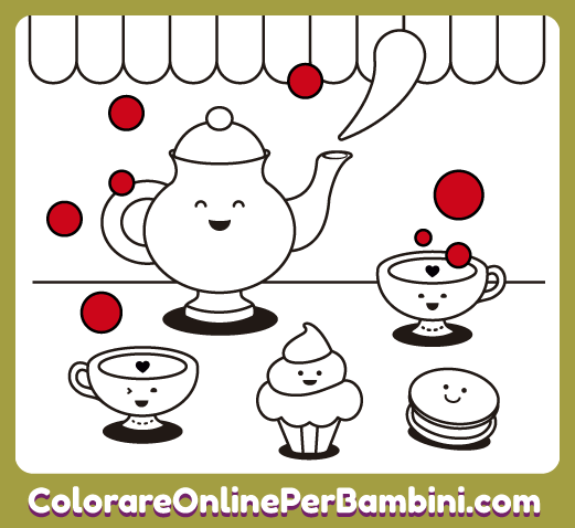 Disegno da colorare online gratuito per bambini e bambine dai 2 ai 5 anni: Dolci