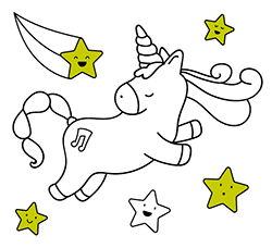 Pagine da colorare di Unicorni online e gratuite per bambini e bambine dai 2 ai 5 anni