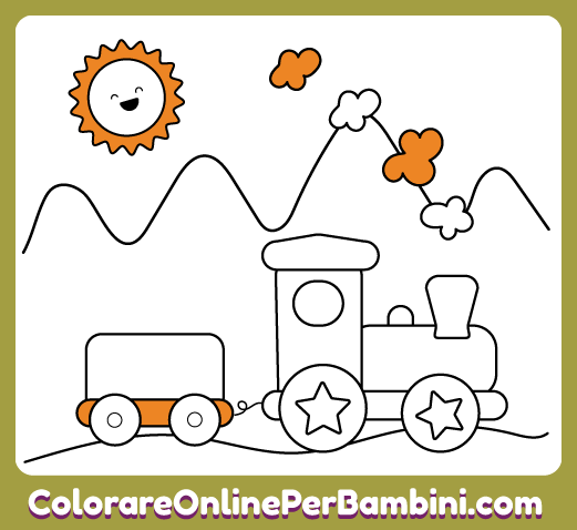 Disegni da colorare online con le migliori immagini per bambini piccoli: Il Trenino